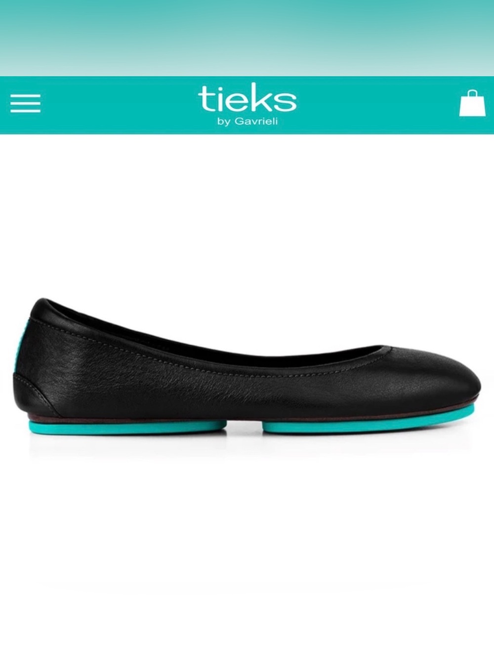 Tieks by Gavrieli Chestnut  Matte Black Leather Ballet Flat Size 7
